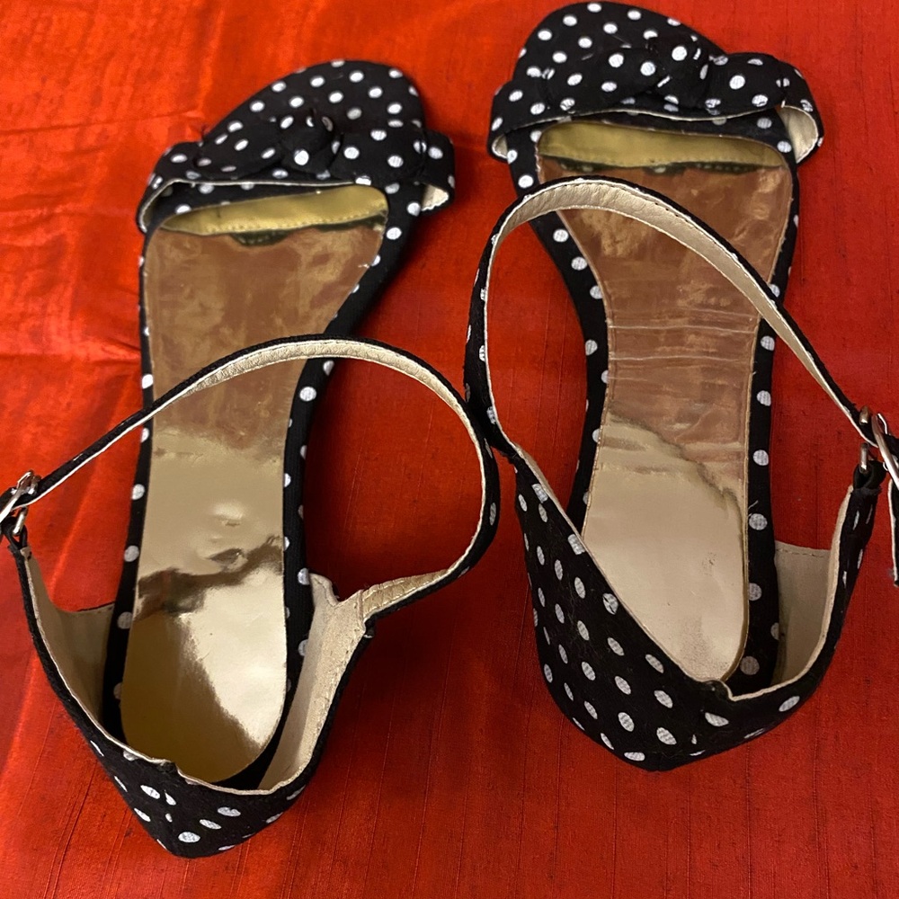 Polka Dot Black and White Women's Sandals